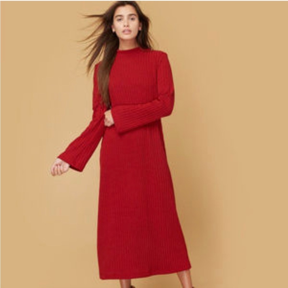 Christy Dawn Charlie Mock Neck Dress in Red